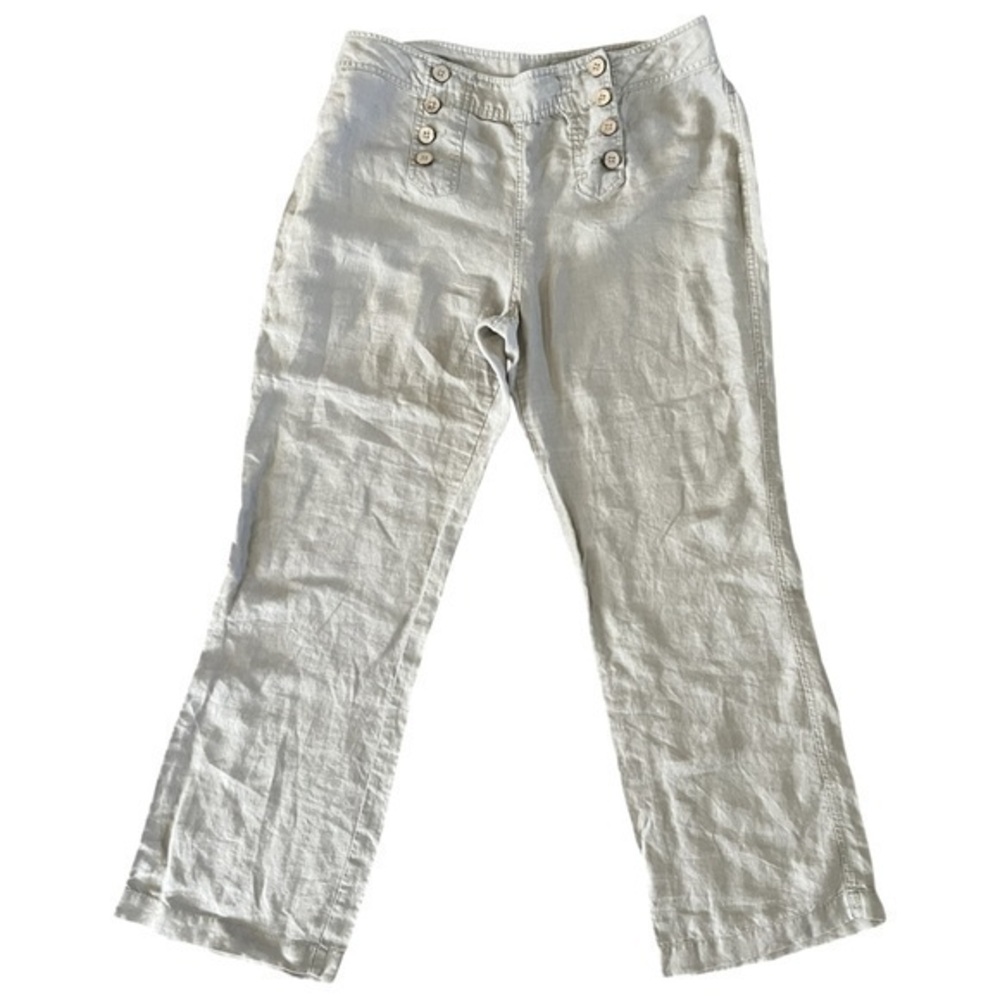 Khaki Linen Cynthia Crawley trouser pants. Size 12